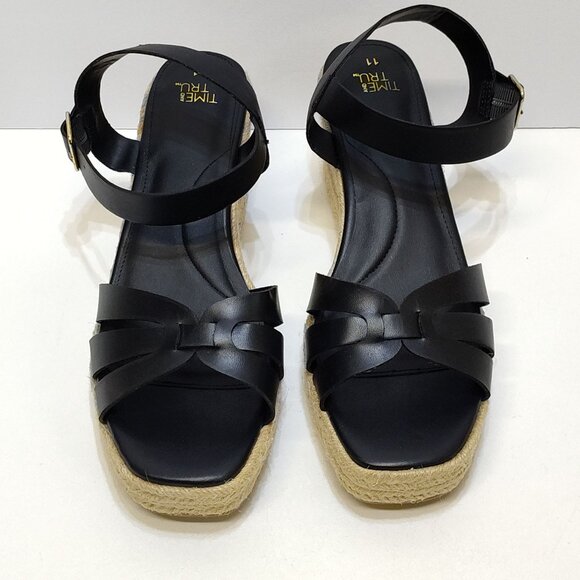 Time and Tru Espadrille Wedge Sandal Strappy Adjustable Ankle Strap Size 11 NWOT - Picture 6 of 11